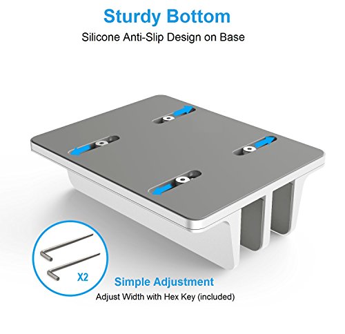 Double Vertical Laptop Stand, Adjustable Dock Compatible with All Laptops (Up to 20.3 inch) Dual 2 Slots (Silver) - GodSpin
