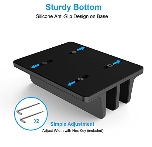 Double Vertical Laptop Stand, Adjustable Dock Compatible with All Laptops (Up to 20.3 inch) Dual 2 Slots (Black) - GodSpin