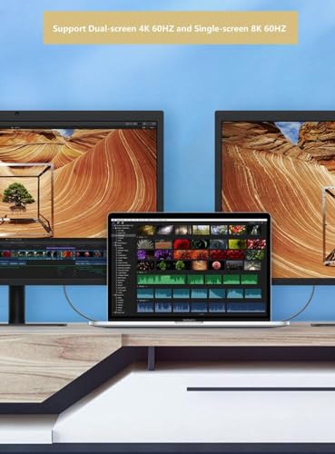 Thunderbolt 4 Cable 6ft, Certified, Braided, 40Gbp 100W Charging, 8K Display/Dual 4K, USB-C USB4 Cable for MacBook, Hub, Docking (6ft/40Gbps) - GodSpin