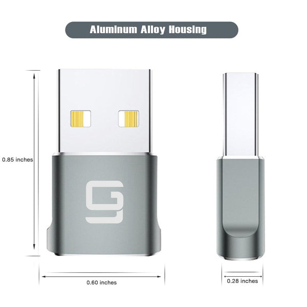 USB to USB C Adapter [2 Pack] USB C Female to USB 2.0 Male - GodSpin