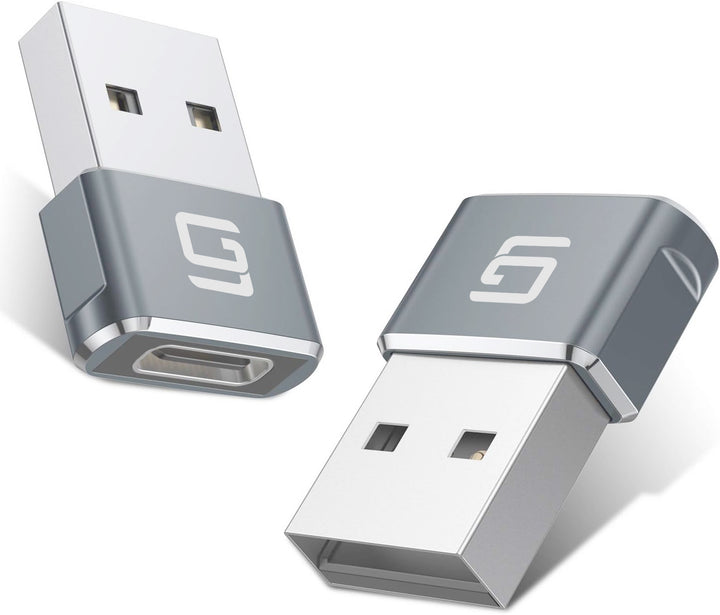 USB to USB C Adapter [2 Pack] USB C Female to USB 2.0 Male