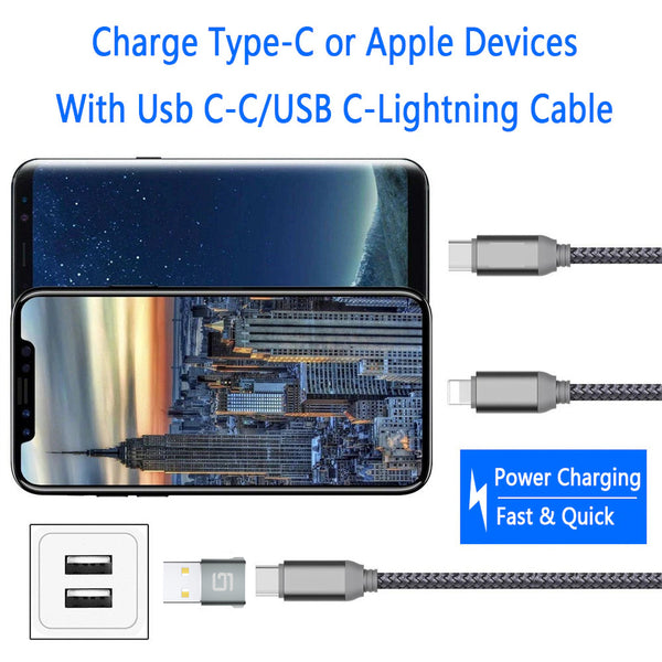 USB to USB C Adapter [2 Pack] USB C Female to USB 2.0 Male - GodSpin
