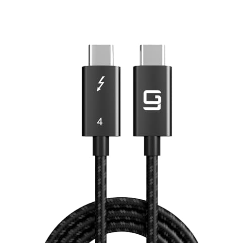 Thunderbolt 4 Cable 6ft, Certified, Braided, 40Gbp 100W Charging, 8K Display/Dual 4K, USB-C USB4 Cable for MacBook, Hub, Docking (6ft/40Gbps) - GodSpin