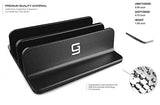 Double Vertical Laptop Stand, Adjustable Dock Compatible with All Laptops (Up to 20.3 inch) Dual 2 Slots (Black) - GodSpin