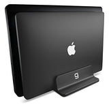 Double Vertical Laptop Stand, Adjustable Dock Compatible with All Laptops (Up to 20.3 inch) Dual 2 Slots (Black) - GodSpin