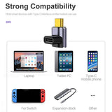 GodSpin USB C Angle Adapter 40Gbps [2 Pack] 90 Degree USB C Type C Angled USB-C Male to Female Adapter, 8k at 60hz USB 3.1 Right Angle Extension for Laptop, Tablet, VR, Camera, Smartphone - GodSpin