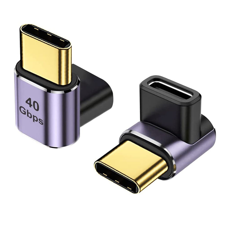 GodSpin USB C Angle Adapter 40Gbps [2 Pack] 90 Degree USB C Type C 8k at 60hz 100W