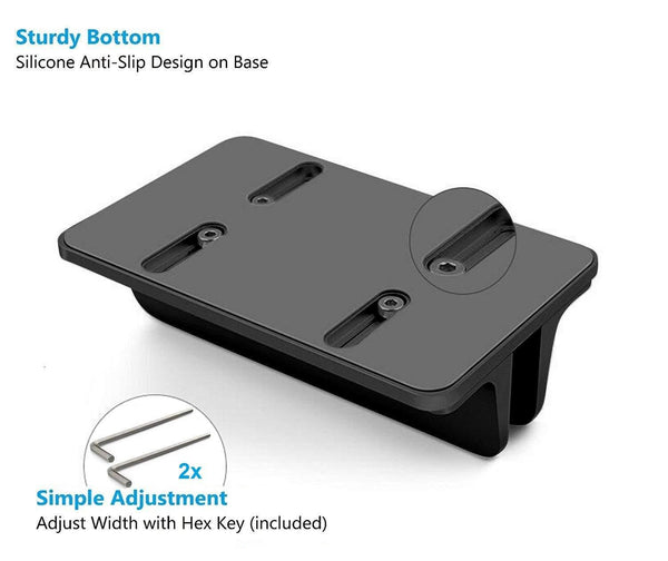 Vertical Laptop Stand [Adjustable] Desktop Aluminum Compact Fit All Sizes - Black - GodSpin