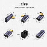 GodSpin USB C Angle Adapter 40Gbps [2 Pack] 90 Degree USB C Type C Angled USB-C Male to Female Adapter, 8k at 60hz USB 3.1 Right Angle Extension for Laptop, Tablet, VR, Camera, Smartphone - GodSpin