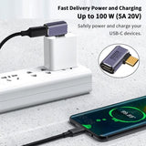 GodSpin USB C Angle Adapter 40Gbps [2 Pack] 90 Degree USB C Type C Angled USB-C Male to Female Adapter, 8k at 60hz USB 3.1 Right Angle Extension for Laptop, Tablet, VR, Camera, Smartphone - GodSpin