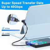 GodSpin USB C Angle Adapter 40Gbps [2 Pack] 90 Degree USB C Type C Angled USB-C Male to Female Adapter, 8k at 60hz USB 3.1 Right Angle Extension for Laptop, Tablet, VR, Camera, Smartphone - GodSpin