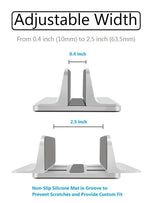 Vertical Laptop Stand [Adjustable] Desktop Aluminum Compact Fit All Sizes - Silver - GodSpin