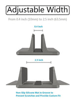 Vertical Laptop Stand [Adjustable] Desktop Aluminum Compact Fit All Sizes - Space Gray - GodSpin