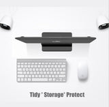 Vertical Laptop Stand [Adjustable] Desktop Aluminum Compact Fit All Sizes - Black - GodSpin