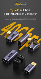 GodSpin USB C Angle Adapter 40Gbps [2 Pack] 90 Degree USB C Type C Angled USB-C Male to Female Adapter, 8k at 60hz USB 3.1 Right Angle Extension for Laptop, Tablet, VR, Camera, Smartphone - GodSpin