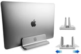 Vertical Laptop Stand [Adjustable] Desktop Aluminum Compact Fit All Sizes - Silver - GodSpin