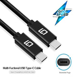 USB-C to USB-C Cable (10Gbps) Nylon Braided, Fast Charging, Dual 4K, 100W (10ft/3M) - GodSpin